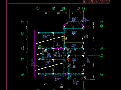 混凝土结构 框架结构别墅结构 三层独立基础 施工图