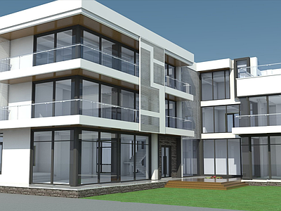 现代简约别墅建筑 建筑结构 水电 全 施工图