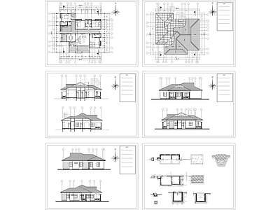 现代别墅建筑 四居室乡村别墅 小别墅 农村别墅 自建房 独栋别墅 施工图