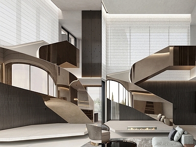 现代轻奢楼梯节点 钢结构旋转楼梯 悬浮楼梯 异形楼梯 别墅楼梯 楼梯立面节点 施工图