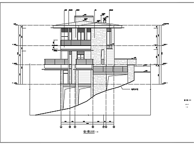 现代别墅建筑 设计感超强山地 别墅方案 施工图