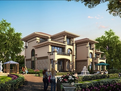 欧式意式别墅建筑 意式风格乡村别墅 欧式三层乡村住宅 法式别墅 施工图