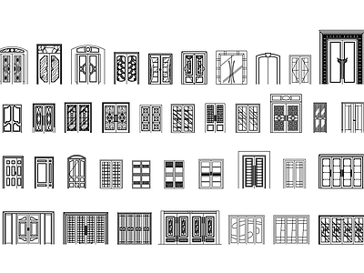 外窗系统 别墅多间室内门 别墅多房间门设计 多功能室门 别墅内部多开门布 别墅多开间门方案 施工图