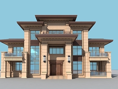 新中式轻奢别墅建筑 21X18米 三层别墅 独栋别墅 自建房 农村别墅 施工图