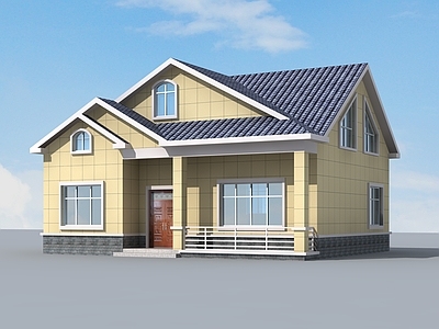 欧式简欧别墅建筑 12X10米 一层别墅 独栋别墅 自建房 农村别墅 施工图