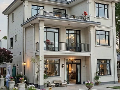 新中式别墅建筑 农村别墅 自建房 独栋别墅 二层半别墅 农村新中式两层半 施工图