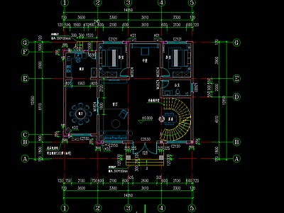 新中式别墅建筑 二层别墅 农村别墅 三层别墅 独栋别墅 自建房 施工图