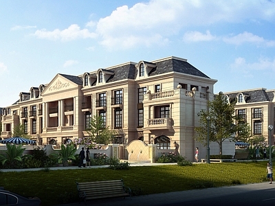 法式欧式别墅建筑 法式联排别墅 法式联排三层别墅 施工图