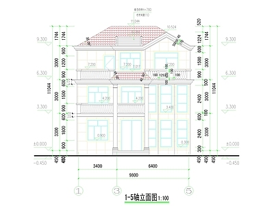 现代新中式别墅建筑 独栋别墅 自建房 农村别墅 三层别墅 小别墅 施工图