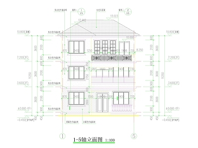 现代新中式别墅建筑 独栋别墅 三层别墅 小别墅 农村别墅 自建房 施工图