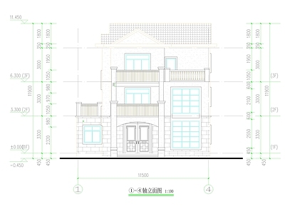现代中式别墅建筑 农村别墅 三层别墅 小别墅 独栋别墅 自建房 施工图