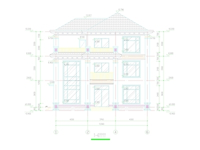 现代中式别墅建筑 农村别墅 独栋别墅 三层别墅 自建房 小别墅 施工图
