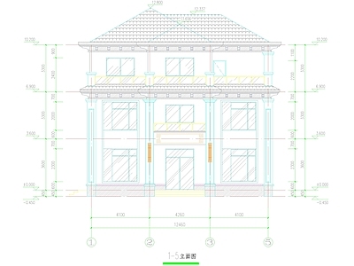 现代中式别墅建筑 农村别墅 三层别墅 自建房 小别墅 独栋别墅 施工图