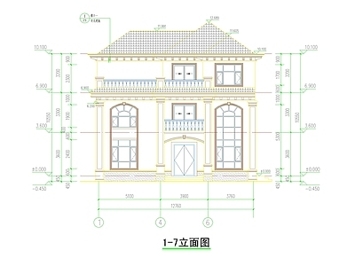 现代中式别墅建筑 农村别墅 自建房 三层别墅 独栋别墅 小别墅 施工图