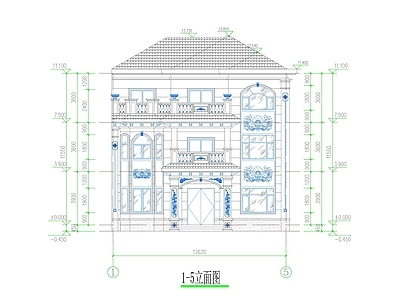 现代中式别墅建筑 农村别墅 独栋别墅 三层别墅 小别墅 自建房 施工图