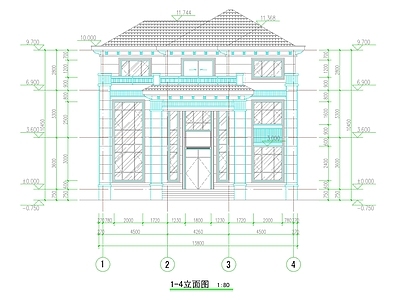 现代中式别墅建筑 农村别墅 三层别墅 小别墅 独栋别墅 合院别墅 施工图