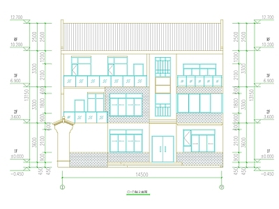 现代中式别墅建筑 农村别墅 三层别墅 自建房 小别墅 独栋别墅 施工图