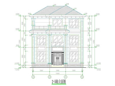现代中式住宅楼建筑 三层住宅 三层别墅 农村别墅 自建房 独立别墅 施工图