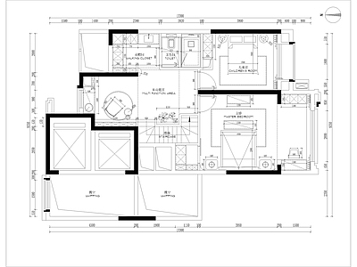 样板间 复式 样板间 家装 室内设计 120平方米 施工图