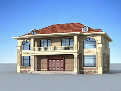 欧式简欧别墅建筑 18X13米 二层别墅 独栋别墅 自建房 农村别墅 施工图