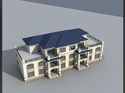欧式简欧别墅建筑 34X13米 双拼别墅 三层别墅 自建房 农村别墅 施工图