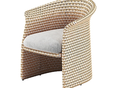 侘寂北欧休闲椅 藤编休闲椅 藤编单椅 藤编餐椅 藤编靠背椅 竹编休闲椅