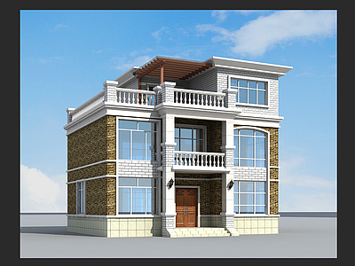 欧式简欧别墅建筑 11X10米 三层别墅 独栋别墅 自建房 农村别墅 施工图