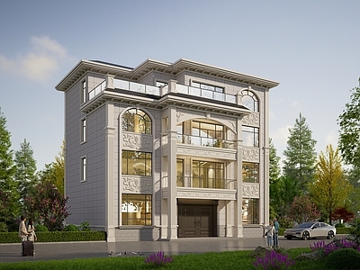 欧式别墅建筑 农村四层别墅 兄弟别墅 欧式别墅 别墅自建房 独栋别墅 施工图