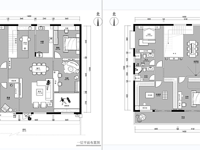 样板间 复式户型优化 平面布置图 施工图
