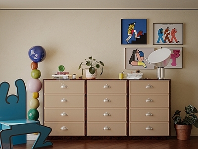 现代中古斗柜 五斗柜 边柜 矮柜 餐边柜 玄关柜