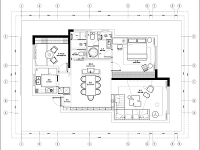 样板间 小户型家装空间 公寓 样板间平面图 施工图