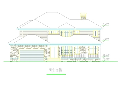 中式现代住宅楼建筑 三层别墅 农村别墅 单独别墅 第四代住宅 自建房 施工图