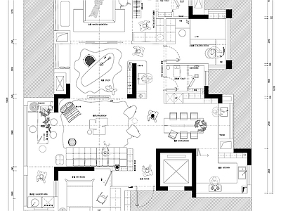 别墅 家装平面图 别墅平面布置图 样板间 平面布置图 施工图