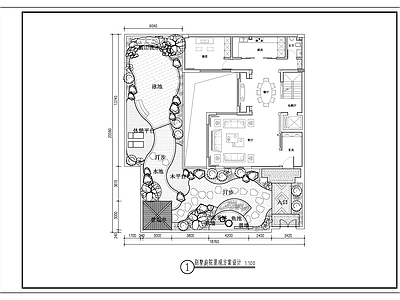 现代新中式其他景观 别墅庭院景观 庭院景观方案设计 带水系庭院设计 施工图