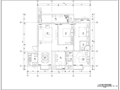 样板间 118平样板间 地产精装修 施工图