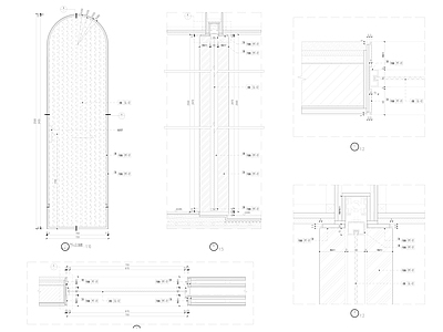 综合门节点 木门 样板房门详图 淋浴间门详图 推拉门详图 施工图