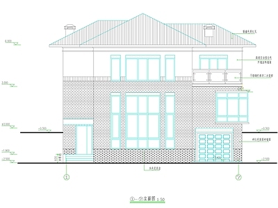 新中式现代别墅建筑 农村别墅 三层别墅 独栋别墅 小别墅 自建房 施工图