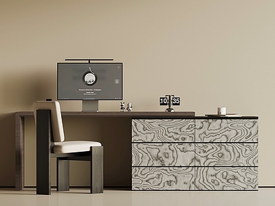 现代意式书桌椅 现代意式书桌椅 包豪斯书桌 边柜 斗柜