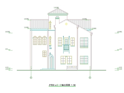新中式现代别墅建筑 农村别墅 三层别墅 独栋别墅 小别墅 自建房 施工图