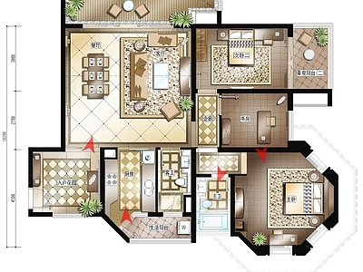 样板间 欧式轻奢风格样板 家装样板 住宅样板间 小区住宅 售楼部样板间 施工图