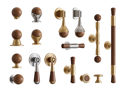 法式中古拉手 复古胡桃木黄铜拉 衣橱柜门把手 抽屉圆球拉手 抽屉酒柜衣柜门把 鞋柜金属拉手