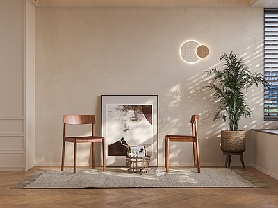 北欧原木餐椅 丹麦 实木餐椅 靠背椅 胡桃木 木椅