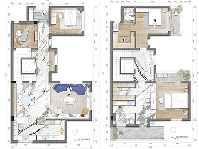 别墅 别墅豪宅 户型优化 彩平图 别墅全套 施工图