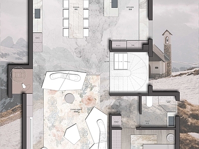 别墅 神无月空间设计 彩屏图 户型优化 复式 家装平面图 施工图