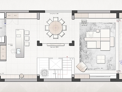 别墅 神无月空间设计 彩平图 户型优化 联排别墅 别墅平面图 施工图