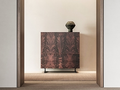 中古新中式斗柜 Flexform Piuma 五斗柜 储物柜 边柜