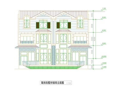 新中式现代别墅建筑 农村别墅 三层别墅 小别墅 自建房 独栋别墅 施工图