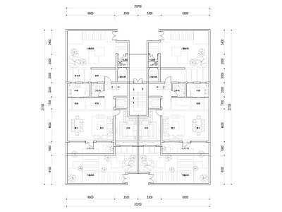 现代新中式别墅建筑 未来社区叠拼设计 4F三面宽叠拼 叠拼豪宅户型全套 独立电梯叠拼户型 施工图
