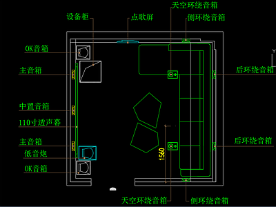 现代极简其他商业空间 别墅影音室 商业影音室设计 影音室深化设计 KTV深 施工图