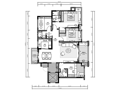 样板间 现代样板间家居施 施工图